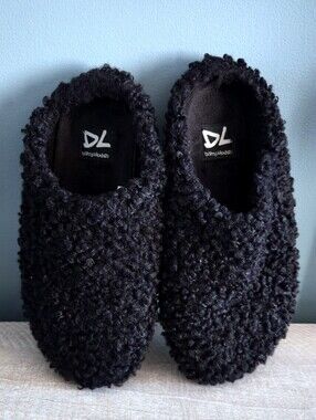 Dirty Laundry Black Sherpa Slip-On Slippers Shoes